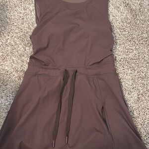 Brown Athletic Dress with Drawstring Waist